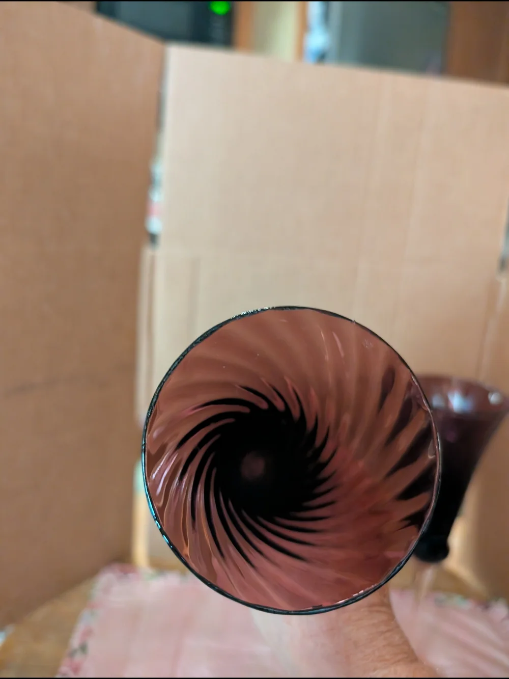 Handblown Amethyst and Pink Glass Champagne Flutes - Brand